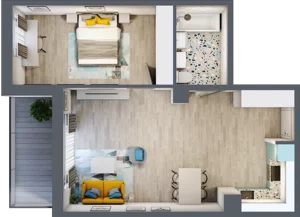 2 pokoje, mieszkanie 55,52 m², piętro 1, oferta nr 14, Smętna Garden, Kraków, Bronowice, Bronowice Wielkie, ul. Smętna 1E/F