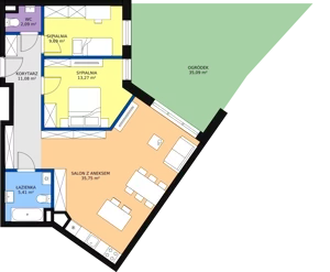 3 pokoje, mieszkanie 80,79 m², parter, oferta nr C-77, Przewóz 4, Kraków, Podgórze, Płaszów, ul. Przewóz 4
