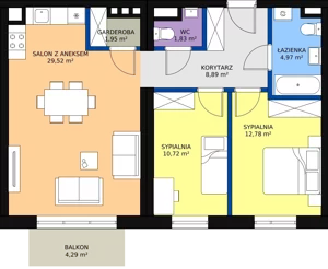 3 pokoje, mieszkanie 73,47 m², piętro 2, oferta nr C-98, Przewóz 4, Kraków, Podgórze, Płaszów, ul. Przewóz 4