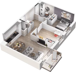 3 pokoje, mieszkanie 62,12 m², piętro 3, oferta nr D40, Na Koszutce II, Katowice, Śródmieście, Koszutka, ul. Słoneczna 1