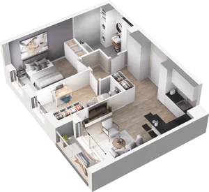 3 pokoje, mieszkanie 49,67 m², piętro 1, oferta nr E23, Na Koszutce II, Katowice, Śródmieście, Koszutka, ul. Słoneczna 1