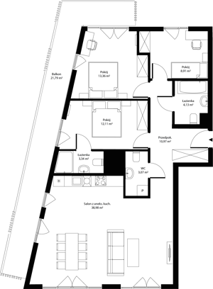 4 pokoje, mieszkanie 94,69 m², piętro 4, oferta nr mieszkanie 25, Bytkowska 4.0, Katowice, Wełnowiec-Józefowiec, ul. Bytkowska