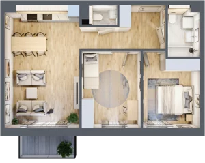 3 pokoje, mieszkanie 62,21 m², piętro 2, oferta nr D29, Na Koszutce II, Katowice, Śródmieście, Koszutka, ul. Słoneczna 1
