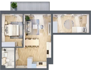3 pokoje, mieszkanie 56,42 m², piętro 1, oferta nr D23, Na Koszutce II, Katowice, Śródmieście, Koszutka, ul. Słoneczna 1
