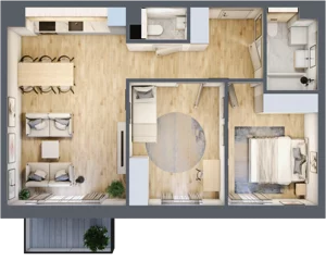 3 pokoje, mieszkanie 62,12 m², piętro 1, oferta nr D16, Na Koszutce II, Katowice, Śródmieście, Koszutka, ul. Słoneczna 1