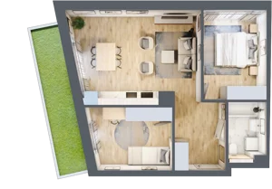 3 pokoje, mieszkanie 55,50 m², parter, oferta nr D10, Na Koszutce II, Katowice, Śródmieście, Koszutka, ul. Słoneczna 1