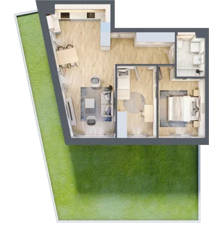 3 pokoje, mieszkanie 60,05 m², parter, oferta nr D09, Na Koszutce II, Katowice, Śródmieście, Koszutka, ul. Słoneczna 1