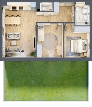 3 pokoje, mieszkanie 62,22 m², parter, oferta nr D06, Na Koszutce II, Katowice, Śródmieście, Koszutka, ul. Słoneczna 1