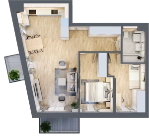 3 pokoje, mieszkanie 59,65 m², piętro 3, oferta nr E38, Na Koszutce II, Katowice, Śródmieście, Koszutka, ul. Słoneczna 1