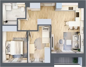 3 pokoje, mieszkanie 49,67 m², piętro 2, oferta nr E35, Na Koszutce II, Katowice, Śródmieście, Koszutka, ul. Słoneczna 1