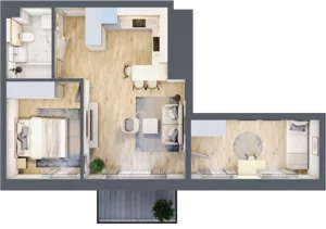 3 pokoje, mieszkanie 50,32 m², piętro 2, oferta nr E24, Na Koszutce II, Katowice, Śródmieście, Koszutka, ul. Słoneczna 1
