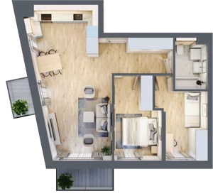 3 pokoje, mieszkanie 59,65 m², piętro 1, oferta nr E14, Na Koszutce II, Katowice, Śródmieście, Koszutka, ul. Słoneczna 1