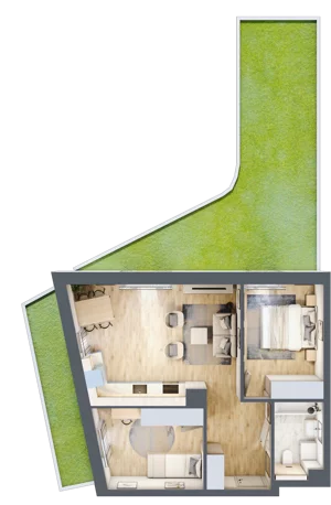 3 pokoje, mieszkanie 55,50 m², parter, oferta nr E03, Na Koszutce II, Katowice, Śródmieście, Koszutka, ul. Słoneczna 1