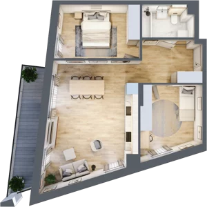 3 pokoje, mieszkanie 64,10 m², piętro 1, oferta nr F1-10, Na Koszutce II, Katowice, Śródmieście, Koszutka, ul. Słoneczna 1