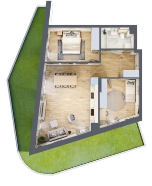 3 pokoje, mieszkanie 64,10 m², parter, oferta nr F1-05, Na Koszutce II, Katowice, Śródmieście, Koszutka, ul. Słoneczna 1