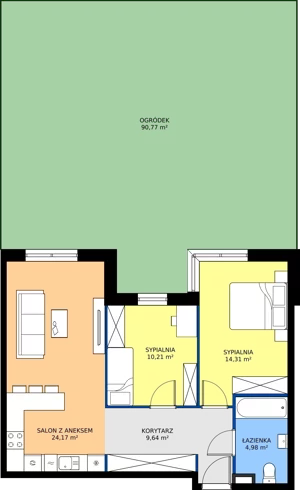 3 pokoje, mieszkanie 63,31 m², parter, oferta nr A.02, Nowa Namiarkowa, Będzin, ul. Namiarkowa 15D