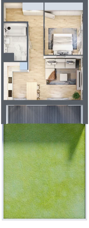 2 pokoje, mieszkanie 47,07 m², parter, oferta nr B.01, Nowa Namiarkowa, Będzin, ul. Namiarkowa 15D