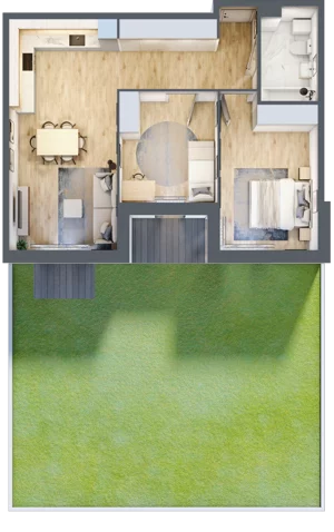 3 pokoje, mieszkanie 63,31 m², parter, oferta nr B.02, Nowa Namiarkowa, Będzin, ul. Namiarkowa 15D