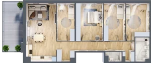 5 pokoi, mieszkanie 110,82 m², piętro 3, oferta nr B.24, Nowa Namiarkowa, Będzin, ul. Namiarkowa 15D