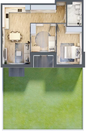 3 pokoje, mieszkanie 63,31 m², parter, oferta nr C.02, Nowa Namiarkowa, Będzin, ul. Namiarkowa 15D