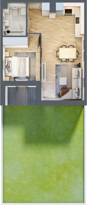 2 pokoje, mieszkanie 42,10 m², piętro 1, oferta nr B.13, Nowa Namiarkowa, Będzin, ul. Namiarkowa 15D
