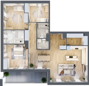 4 pokoje, mieszkanie 110,03 m², piętro 9, oferta nr 149, Semiramis, Katowice, Dąbrówka Mała, ul. Wiertnicza