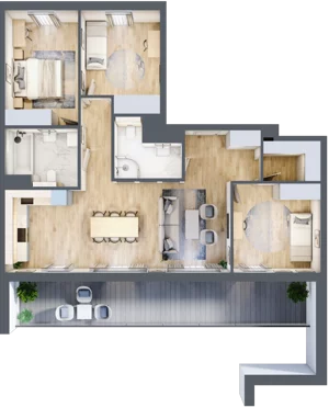 4 pokoje, mieszkanie 94,39 m², piętro 9, oferta nr 151, Semiramis, Katowice, Dąbrówka Mała, ul. Wiertnicza