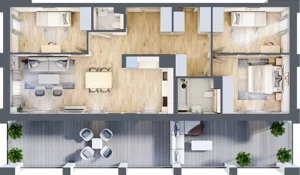 4 pokoje, mieszkanie 83,87 m², piętro 7, oferta nr 128, Semiramis, Katowice, Dąbrówka Mała, ul. Wiertnicza