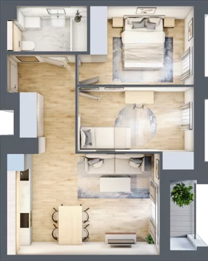 3 pokoje, mieszkanie 51,73 m², piętro 6, oferta nr 111, Semiramis, Katowice, Dąbrówka Mała, ul. Wiertnicza