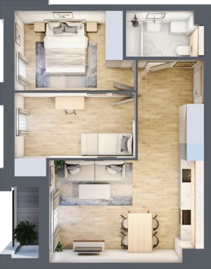 3 pokoje, mieszkanie 52,71 m², piętro 6, oferta nr 109, Semiramis, Katowice, Dąbrówka Mała, ul. Wiertnicza