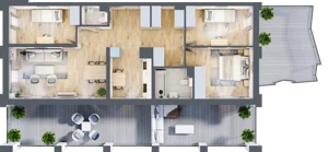 4 pokoje, mieszkanie 82,93 m², piętro 5, oferta nr 92, Semiramis, Katowice, Dąbrówka Mała, ul. Wiertnicza