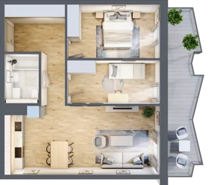 3 pokoje, mieszkanie 63,90 m², piętro 2, oferta nr 30, Semiramis, Katowice, Dąbrówka Mała, ul. Wiertnicza