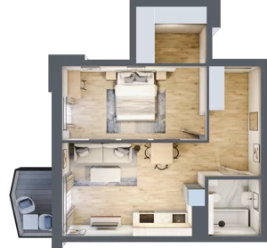 2 pokoje, mieszkanie 48,54 m², piętro 2, oferta nr 29, Semiramis, Katowice, Dąbrówka Mała, ul. Wiertnicza