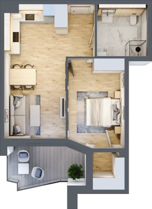 2 pokoje, mieszkanie 50,35 m², piętro 2, oferta nr 28, Semiramis, Katowice, Dąbrówka Mała, ul. Wiertnicza