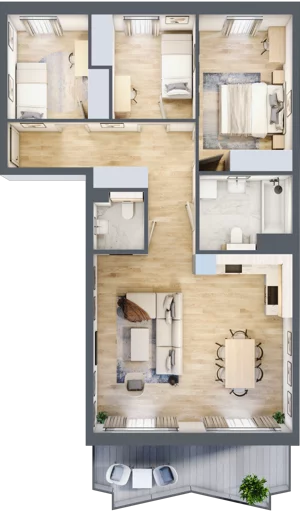 4 pokoje, mieszkanie 78,45 m², piętro 2, oferta nr 26, Semiramis, Katowice, Dąbrówka Mała, ul. Wiertnicza