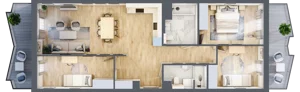 4 pokoje, mieszkanie 84,00 m², piętro 1, oferta nr 16, Semiramis, Katowice, Dąbrówka Mała, ul. Wiertnicza