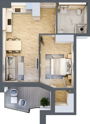 2 pokoje, mieszkanie 50,32 m², piętro 1, oferta nr 10, Semiramis, Katowice, Dąbrówka Mała, ul. Wiertnicza