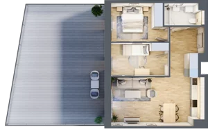 3 pokoje, mieszkanie 55,81 m², parter, oferta nr 3, Semiramis, Katowice, Dąbrówka Mała, ul. Wiertnicza