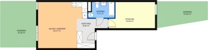 2 pokoje, mieszkanie 54,72 m², parter, oferta nr B0.8, Enklawa Bukowa II, Kraków, Podgórze, Rybitwy, ul. Bukowa 65 i 69