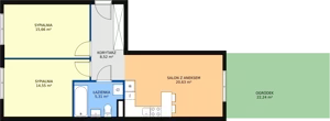 3 pokoje, mieszkanie 64,69 m², parter, oferta nr C0.12, Enklawa Bukowa II, Kraków, Podgórze, Rybitwy, ul. Bukowa 65 i 69