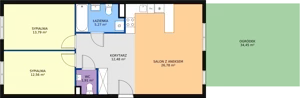 3 pokoje, mieszkanie 72,79 m², parter, oferta nr C0.10, Enklawa Bukowa II, Kraków, Podgórze, Rybitwy, ul. Bukowa 65 i 69