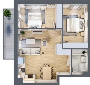 3 pokoje, mieszkanie 55,76 m², piętro 4, oferta nr mieszkanie 158, Mikusińskiego 25, Katowice, Wełnowiec-Józefowiec, Wełnowiec, ul. Jana Mikusińskiego 25