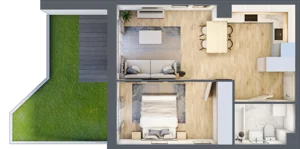 2 pokoje, mieszkanie 41,14 m², parter, oferta nr mieszkanie 75, Mikusińskiego 25, Katowice, Wełnowiec-Józefowiec, Wełnowiec, ul. Jana Mikusińskiego 25