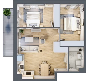 3 pokoje, mieszkanie 55,76 m², piętro 1, oferta nr mieszkanie 125, Mikusińskiego 25, Katowice, Wełnowiec-Józefowiec, Wełnowiec, ul. Jana Mikusińskiego 25