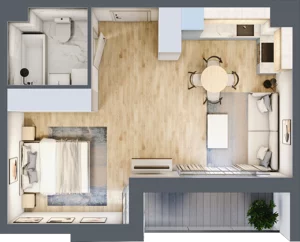 1 pokój, mieszkanie 36,86 m², piętro 2, oferta nr mieszkanie 37, Mikusińskiego 25, Katowice, Wełnowiec-Józefowiec, Wełnowiec, ul. Jana Mikusińskiego 25