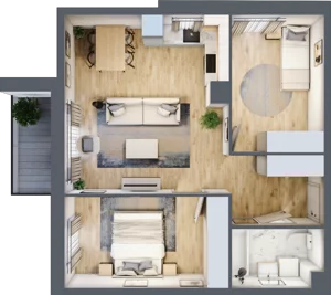 3 pokoje, mieszkanie 55,08 m², piętro 1, oferta nr mieszkanie 77, Mikusińskiego 25, Katowice, Wełnowiec-Józefowiec, Wełnowiec, ul. Jana Mikusińskiego 25