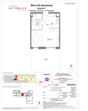 1 pokój, mieszkanie 31,27 m², parter, oferta nr MLAD/A/0/1, Metro Life Apartamenty CD, Warszawa, Bemowo, Chrzanów, ul. Rayskiego