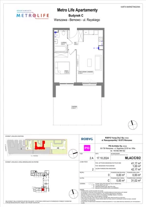 2 pokoje, mieszkanie 41,17 m², parter, oferta nr MLAC/C/0/2, Metro Life Apartamenty CD, Warszawa, Bemowo, Chrzanów, ul. Rayskiego