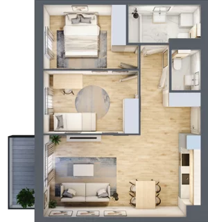 3 pokoje, mieszkanie 58,54 m², piętro 2, oferta nr KR8/A/2/4, Apartamenty Krakowska 8, Wrocław, Przedmieście Oławskie, Krzyki, ul. Krakowska