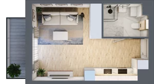 1 pokój, mieszkanie 29,12 m², piętro 1, oferta nr KR8/C/1/4, Apartamenty Krakowska 8, Wrocław, Przedmieście Oławskie, Krzyki, ul. Krakowska